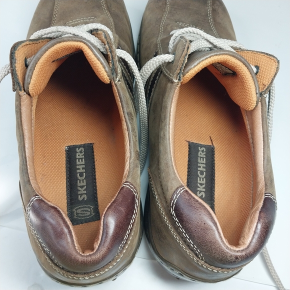 Vtg 90's Skechers Size 10.5 Brown Leather Lace Up Square Toe Y2k Casual Shoes - Picture 10 of 12